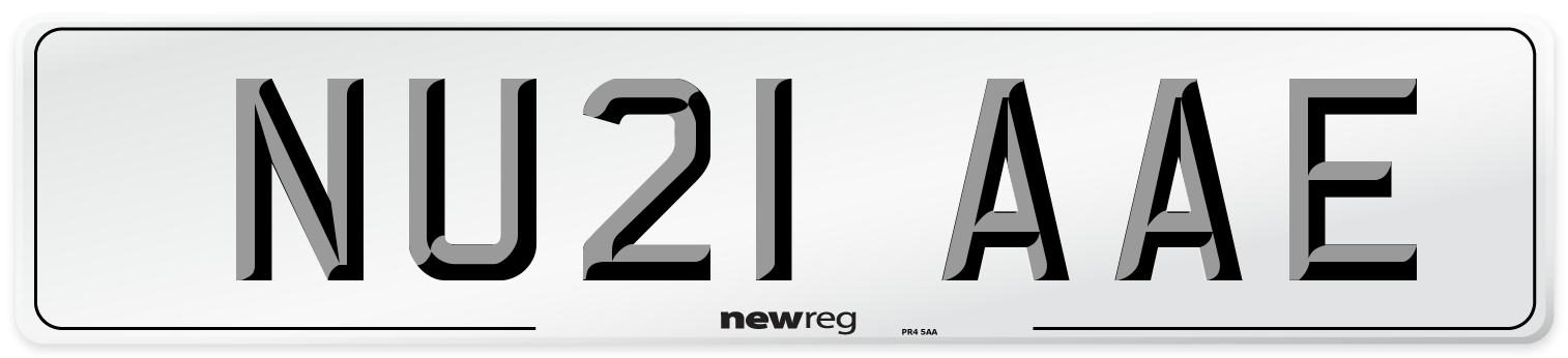 NU21 AAE Number Plate from New Reg